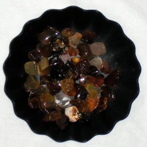 Item # 571M - Unique Ruffled Drapery Medallion Embellished with Red Aggregate River Rock - 2-1/4" Diameter