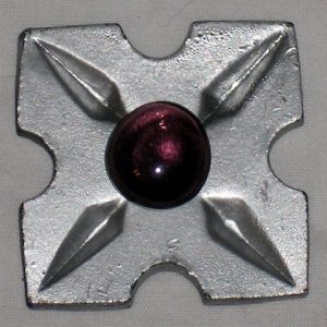 Item # 580 Unique Drapery Medallion Embellished with Lavender Glass Stone - 1-3/4" square