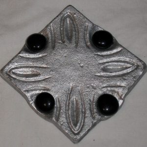 Item # 617 - Unique Drapery Medallion Embellished with Glass Stones -  4" square