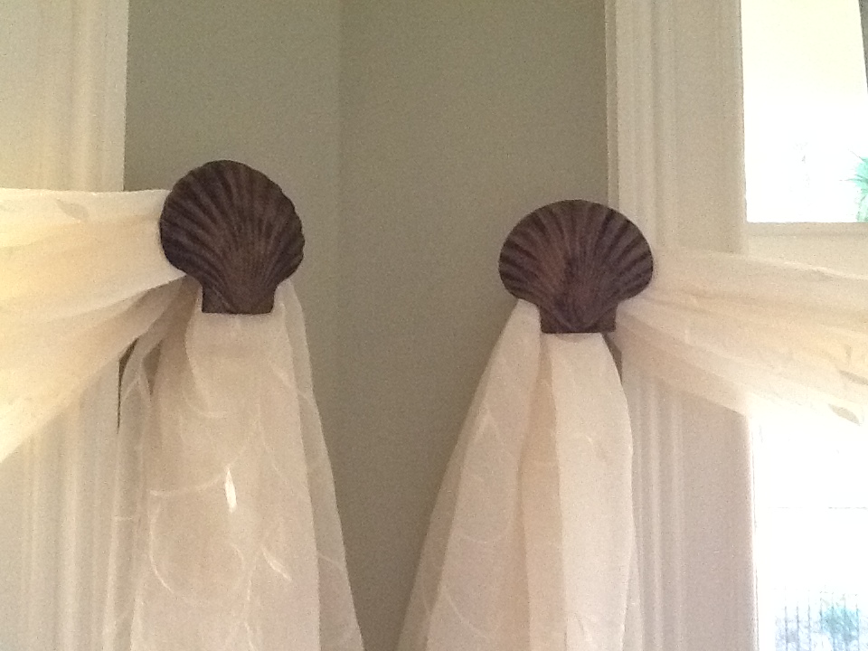 Metro Iron Drapery Medallions Seashell And Coastal Drapery