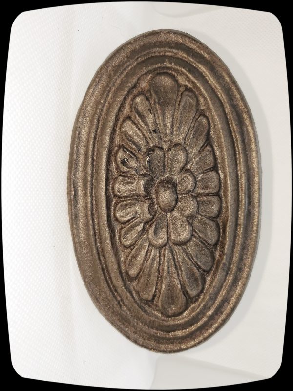 Item # 043 - Oval Floral Drapery Medallion - 5-1/2" H x 3-1/4" W - Image 2