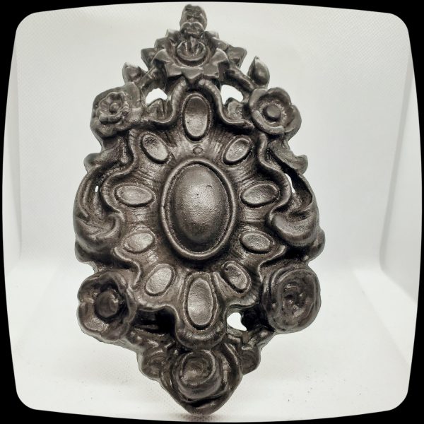 Item # 044 - Traditional Drapery Medallion - 6-3/4" H x 4" W - Image 2