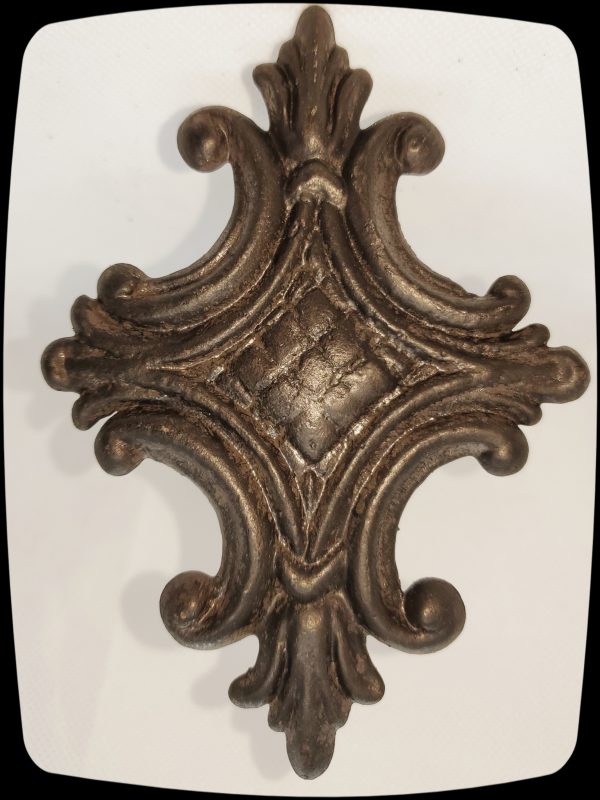 Item # 054 - Traditional Diamond Shaped Drapery Medallion - 5-1/2" W x 4" H - Image 2
