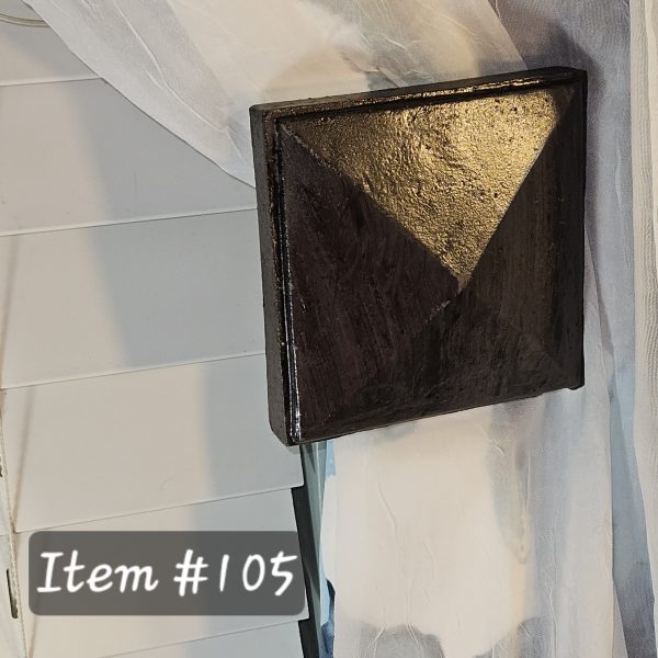 Item # 105 - Pyramid Contemporary Drapery Medallion -  4-1/2" square - Image 3