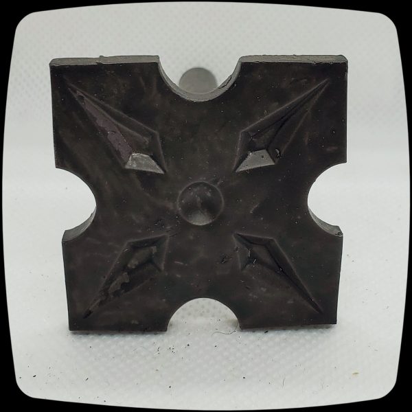 Item # 328 - Extra Small Contemporary Drapery Medallion - 1-3/4" square - Image 2