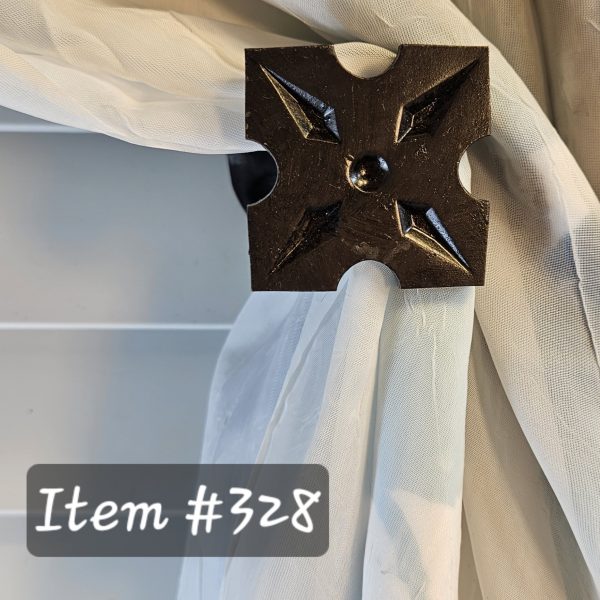 Item # 328 - Extra Small Contemporary Drapery Medallion - 1-3/4" square - Image 3