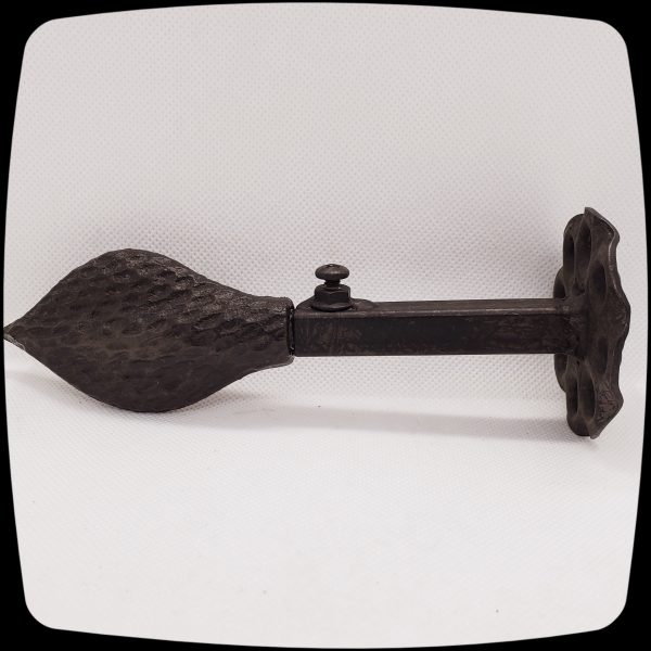 Item # 442M - Hammered Leaf Protruding Drapery Medallion - 3-1/2" L x 2" H - Image 4