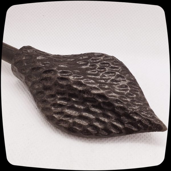 Item # 442M - Hammered Leaf Protruding Drapery Medallion - 3-1/2" L x 2" H - Image 2