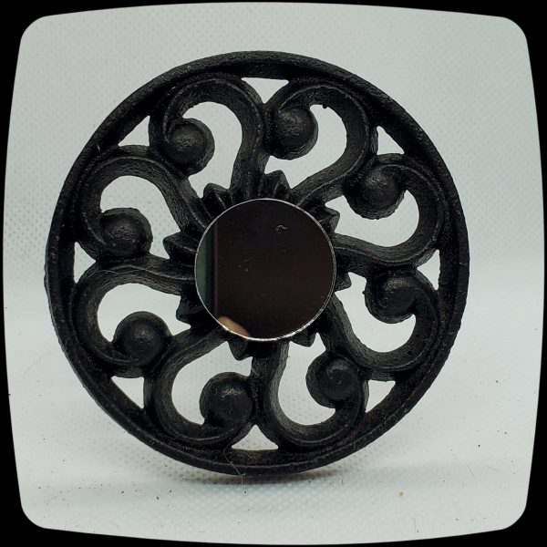 Item # 769 - Mirrored Dazzling Drapery Medallion - 3" diameter - Image 2
