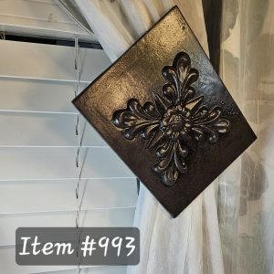 Item # 993M - Traditional Extra Large Plaque Drapery Medallion - 8" H x 10" W