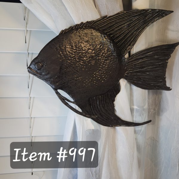 Item # 997 Extra Large Tropical Fish Drapery Medallion - 10-1/2" H x 12-3/4" W