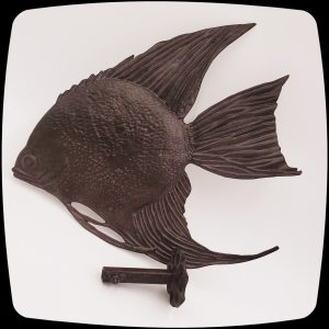 Item # 997 Extra Large Tropical Fish Drapery Medallion - 10-1/2" H x 12-3/4" W