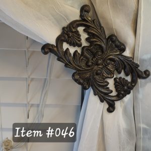 Item # 046M - Traditional Rectangular Drapery Medallion - 6-1/4" H x 3-1/4" W
