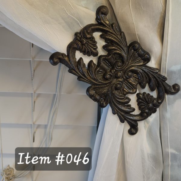 Item # 046M - Traditional Rectangular Drapery Medallion - 6-1/4" H x 3-1/4" W