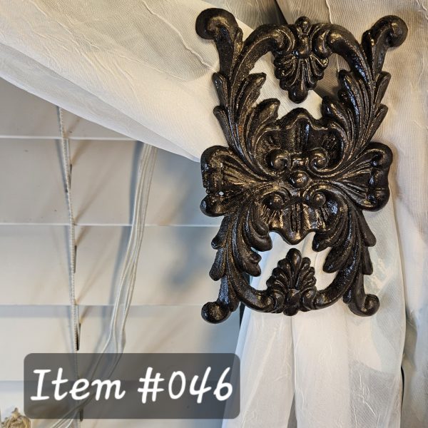 Item # 046M - Traditional Rectangular Drapery Medallion - 6-1/4" H x 3-1/4" W - Image 3
