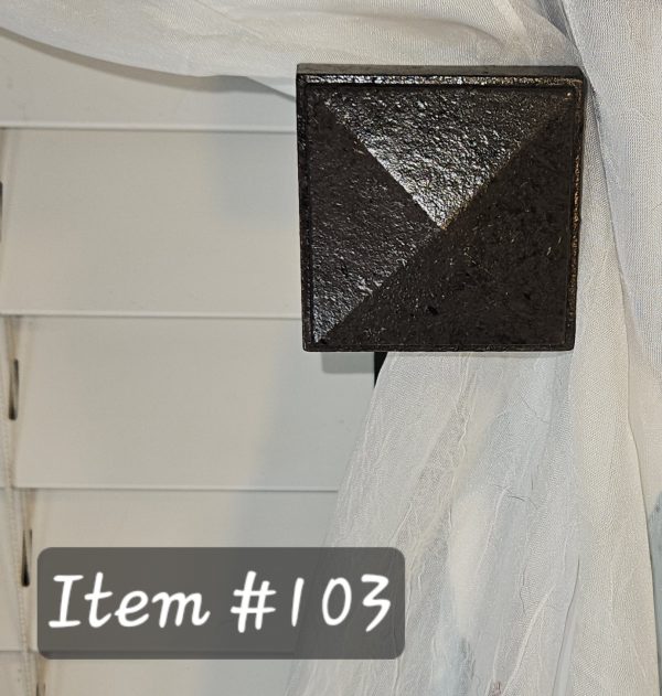 Item #103M - Contemporary Pyramid Drapery Medallion - 2-1/2" Square - Image 3
