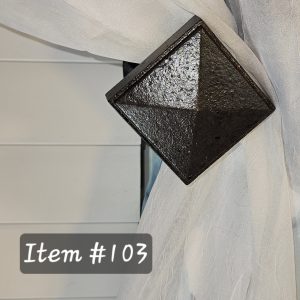 Item #103M - Contemporary Pyramid Drapery Medallion - 2-1/2" Square