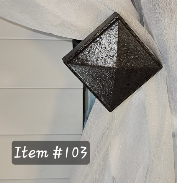 Item #103M - Contemporary Pyramid Drapery Medallion - 2-1/2" Square