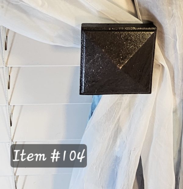 Item #104M - Contemporary Pyramid Drapery Medallion - 3" Square - Image 3