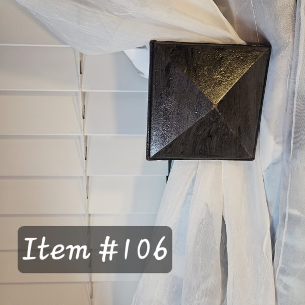 Item # 106 - Pyramid Contemporary Medium Drapery Medallion -  3-1/2" square - Image 3