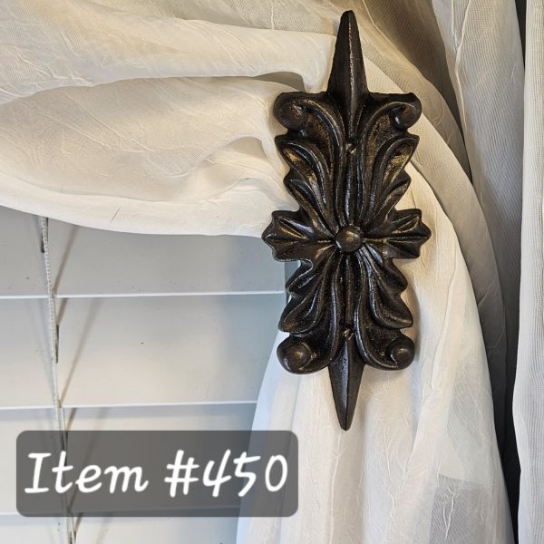 Item #450 - Elongated Starburst Drapery Medallion - 6-1/2" H x 2-1/2" W - Image 3
