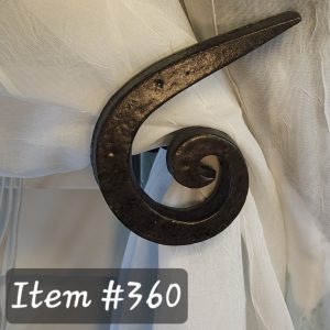 Item # 360M - Checkmark Scroll Contemporary Drapery Medallion 3" L x 4" H
